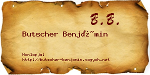 Butscher Benjámin névjegykártya